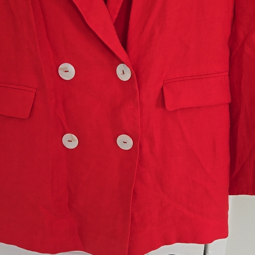 NWOT ZARA Oversized Double Breasted Red Blazer Sz XS - Picture 4 of 9